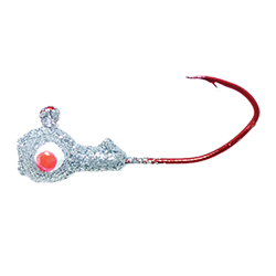 15 pk 1/24 oz Round Head Crappie Fishing Jigs Red Sickle Hooks